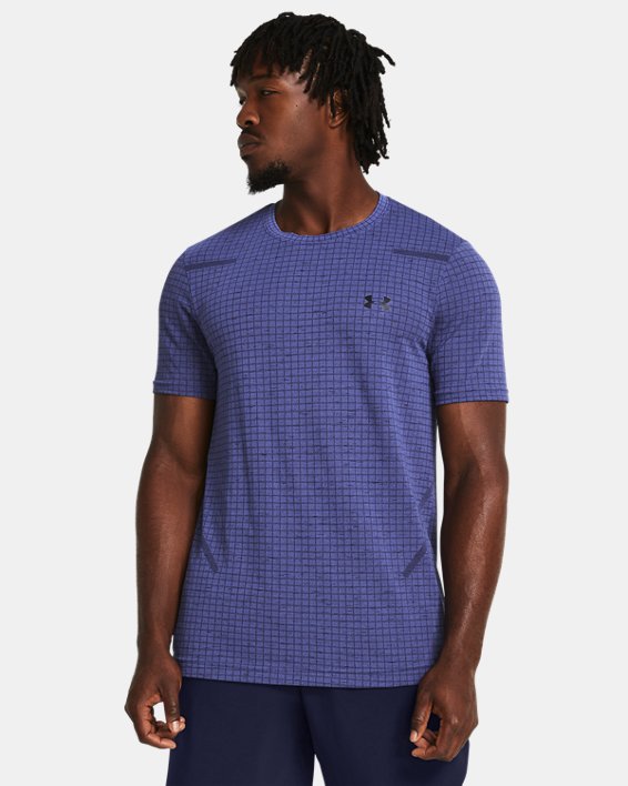 Męska koszulka z krótkim rękawem UA Seamless Grid, Purple, pdpMainDesktop image number 0